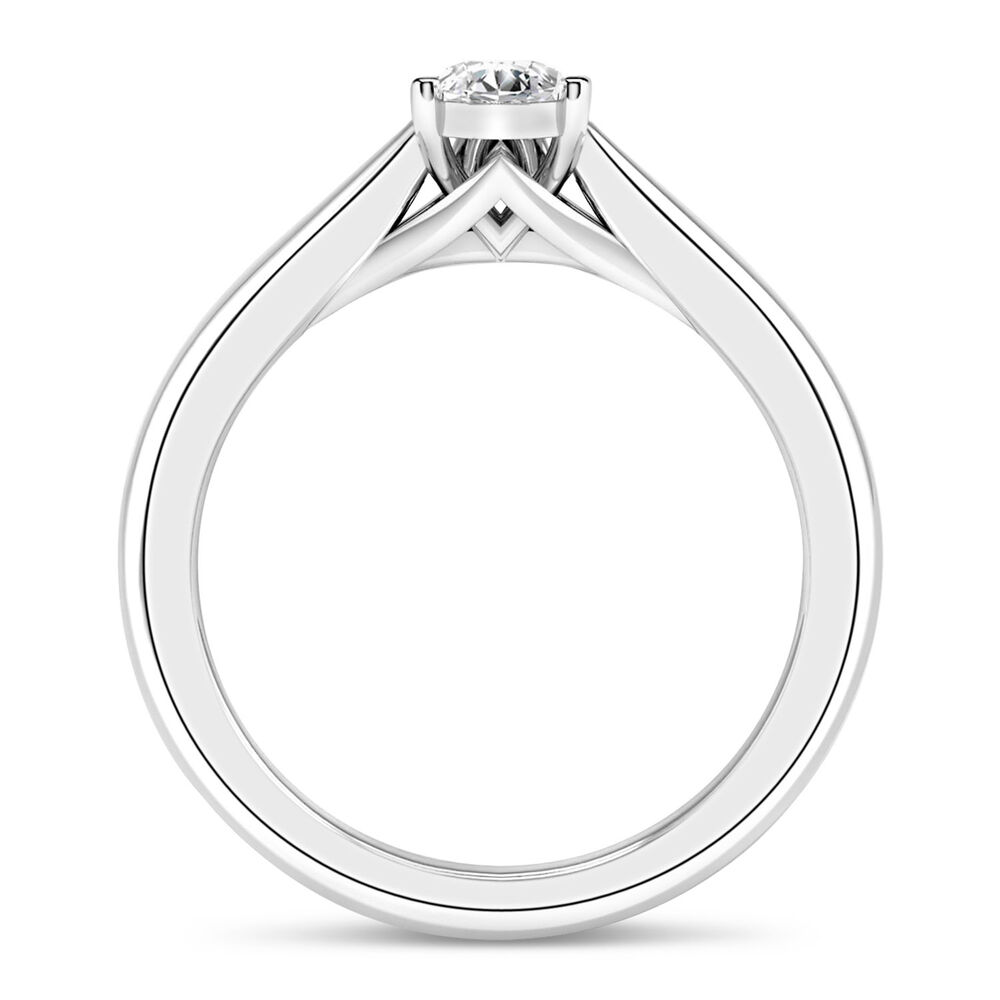 18ct White Gold 0.40ct Pear Diamond Orchid Setting Ring image number 4