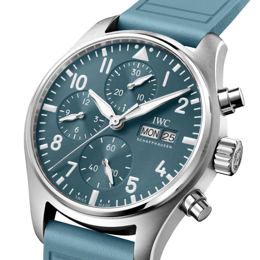 IWC Schaffhausen Pilot's Miramar Top Gun 41mm Blue Dial Steel Case Rubber Strap Watch