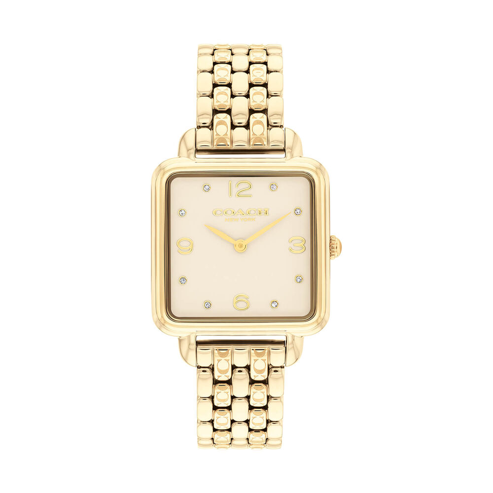 Coach Cass 28mm Champagne Dial Gold Tone Steel Bracelet Watch