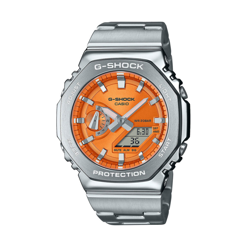 G-SHOCK G-STEEL 49.3mm Orange Dial Stainless Steel Bracelet Watch image number 0