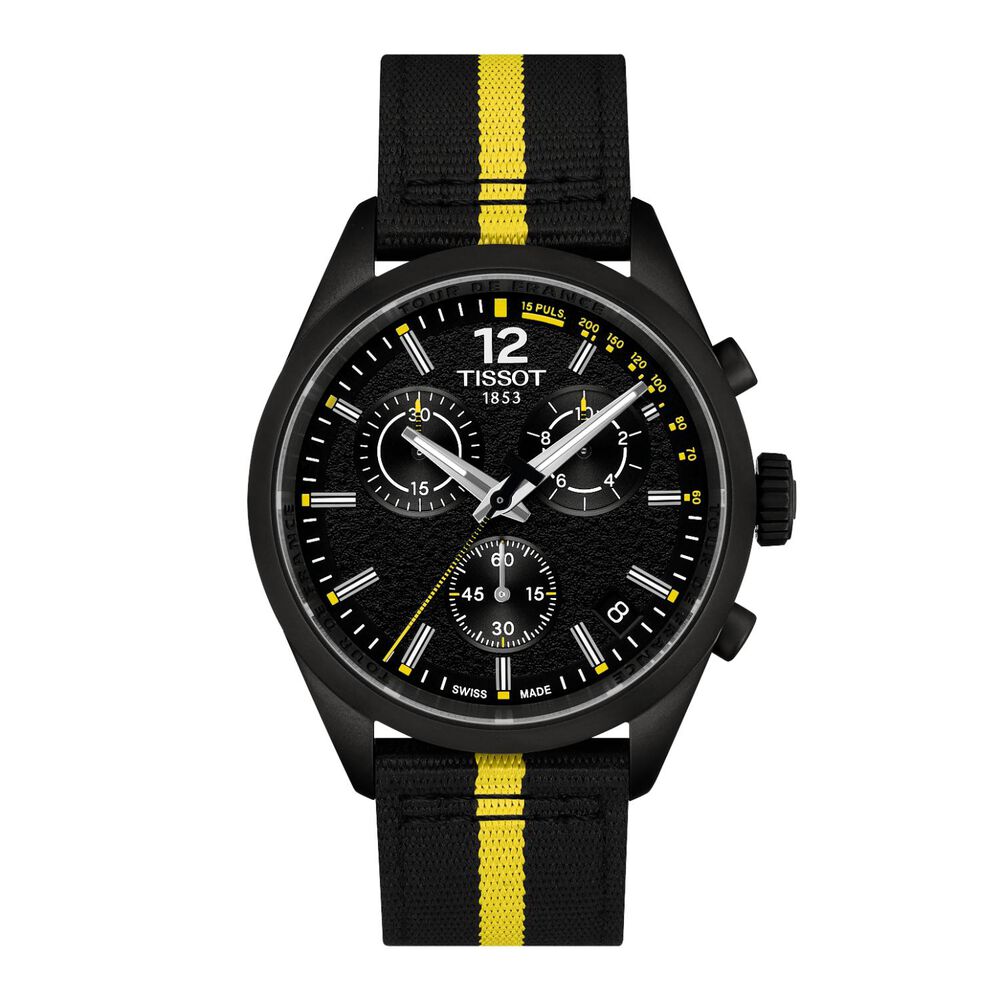 Tissot PR 100 Tour de France 2026 40mm Black Dial Fabric Strap Watch