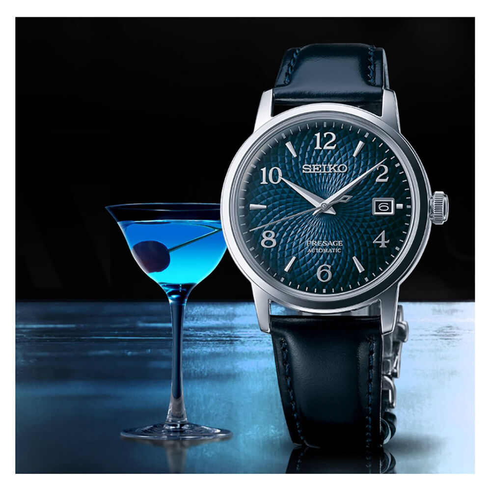 Seiko Presage Cocktail Collection 38.5mm Blue Dial Mens Watch