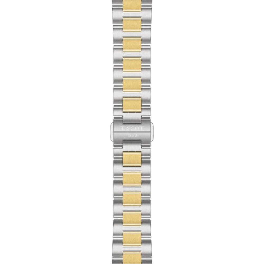 Tissot PRC 100 Solar 34mm Silver Dial Yellow Gold PVD Steel Bracelet Watch image number 3