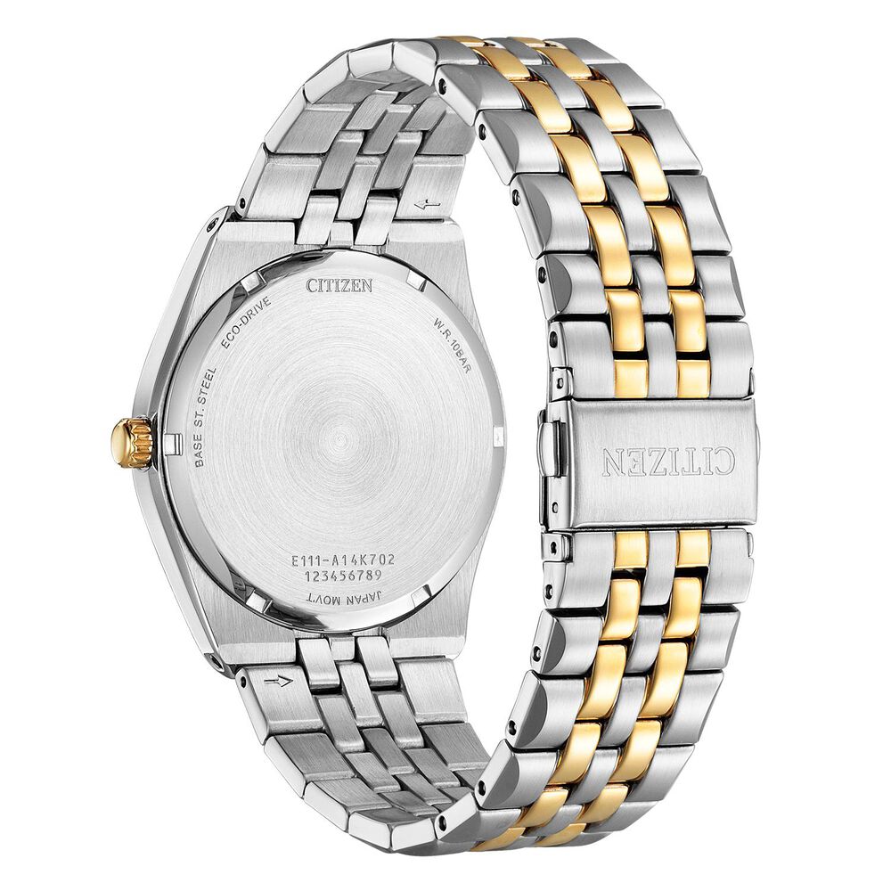 Citizen Eco-Drive White Dial Gold Tone Stainless Steel Bracelet Watch image number 2