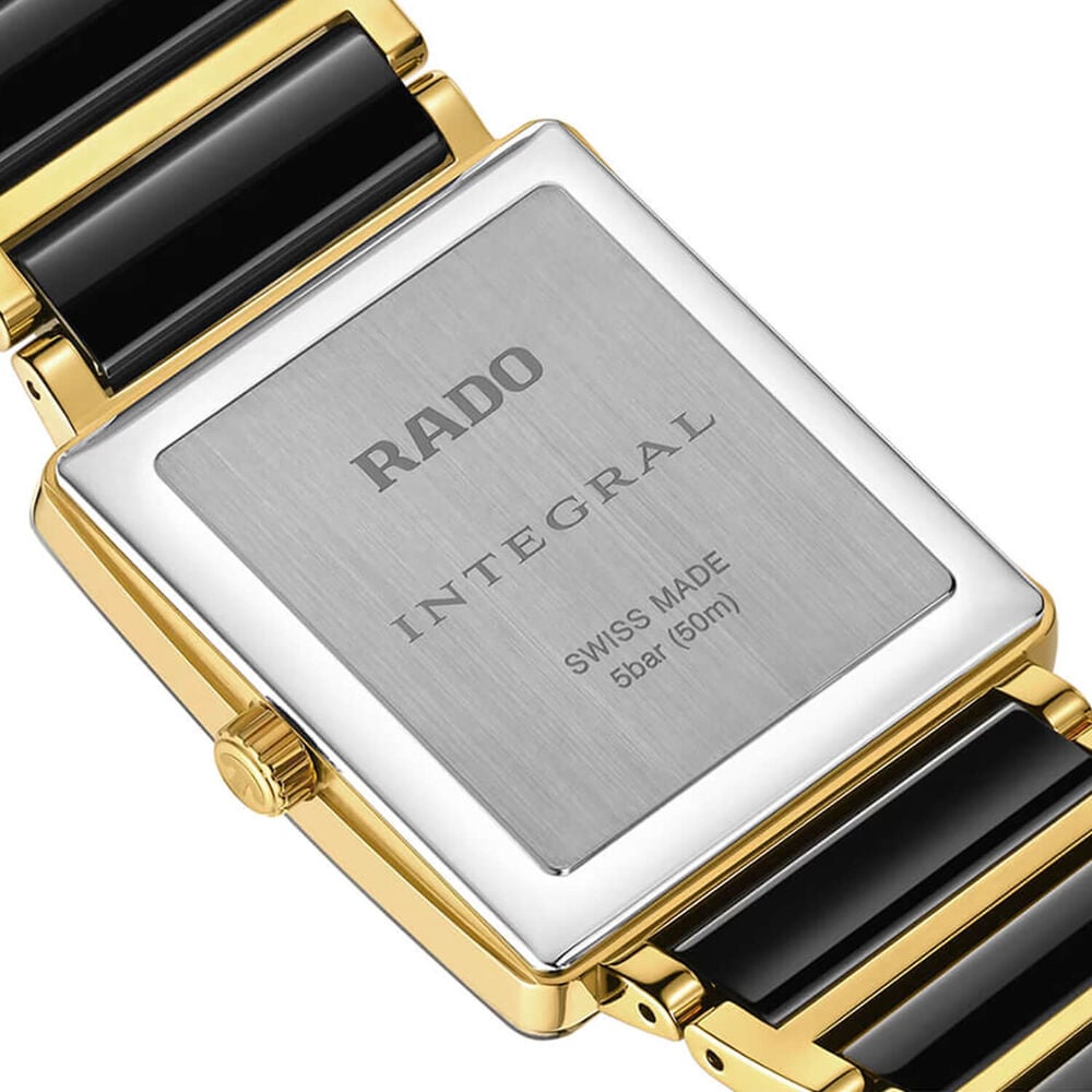 Rado Integral Diamonds 31.5mm Black Dial Duo Tone Bracelet Watch image number 3