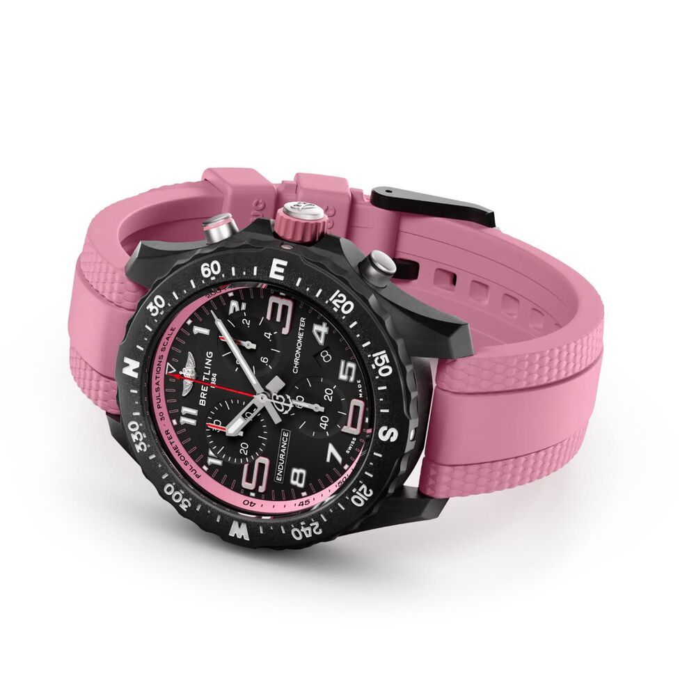 Breitling Endurance Pro 38mm Black Dial Pink Rubber Strap Watch image number 2