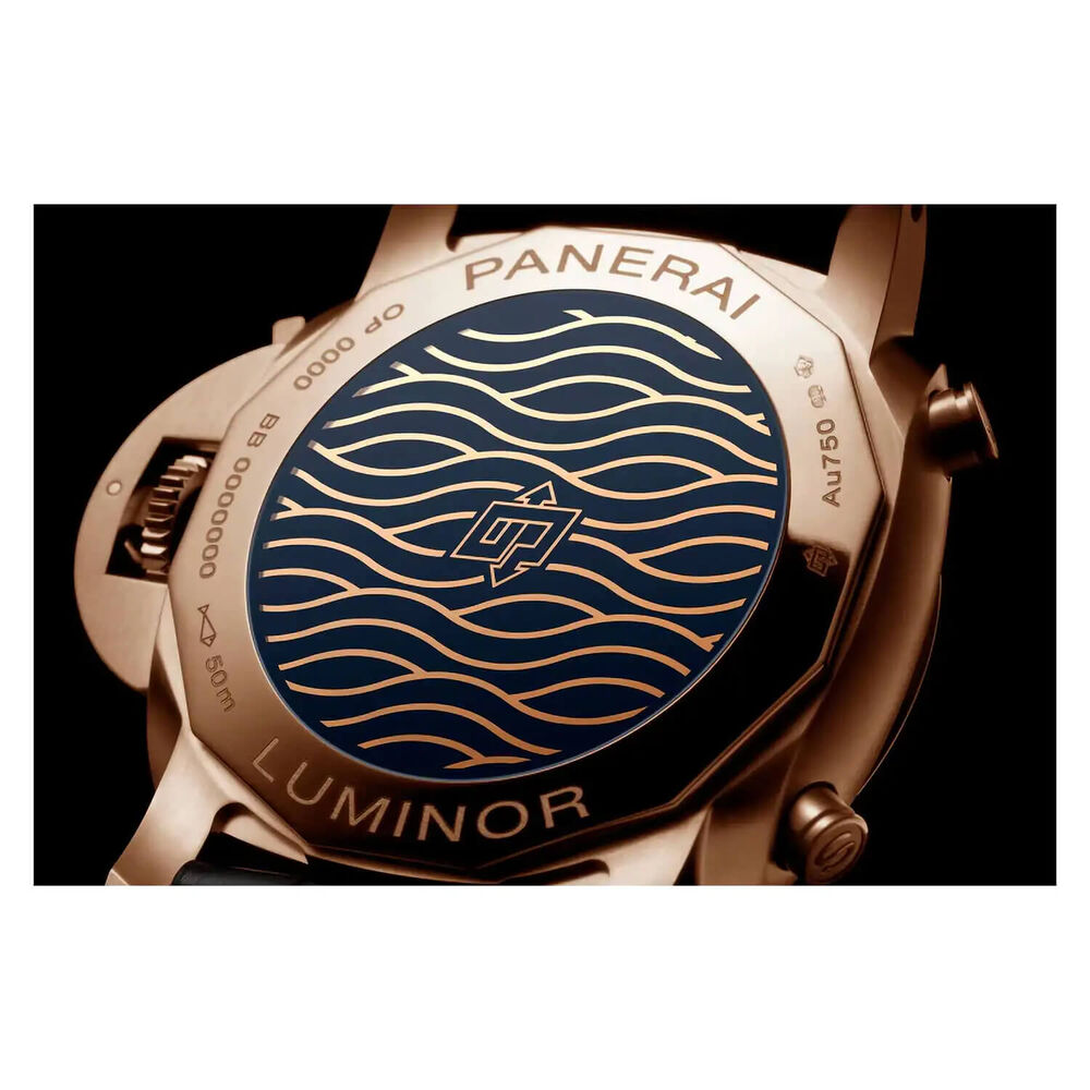 Panerai Luminor 44mm Chrono Goldtech™ Blu Notte Blue Dial Strap Watch image number 3