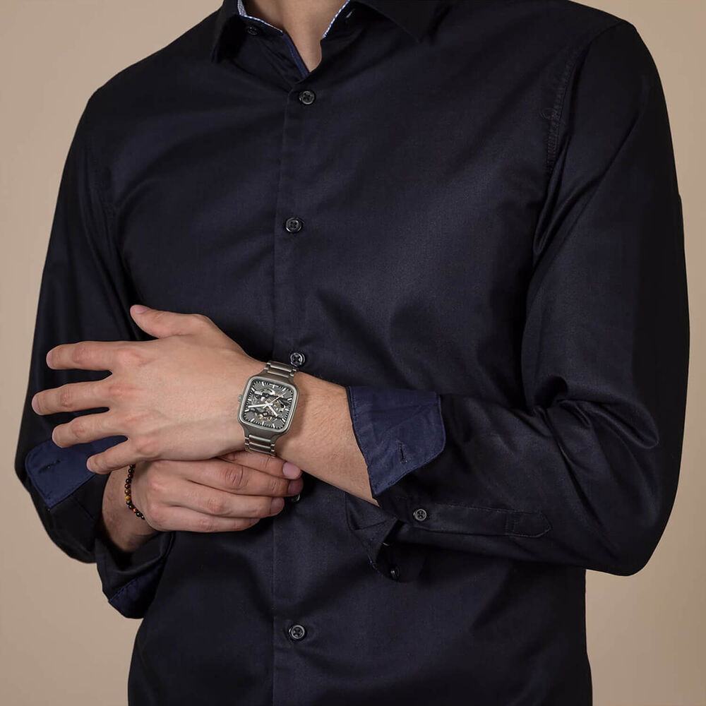 Rado True Square Automatic Skeleton 38mm Dial Plasma Black High-Tech Ceramic Bracelet Watch image number 6