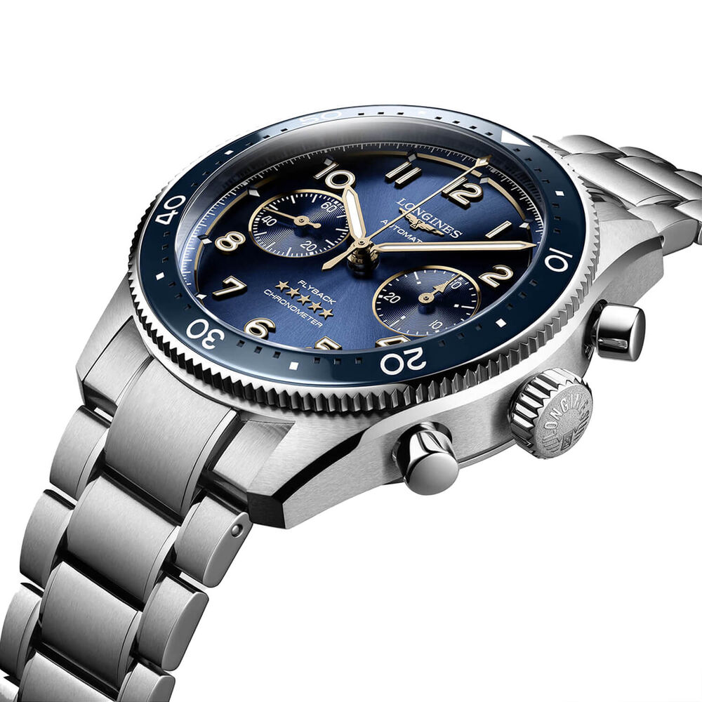 Longines Spirit Flyback 42mm Blue Chronograph Dial Bracelet Watch image number 5