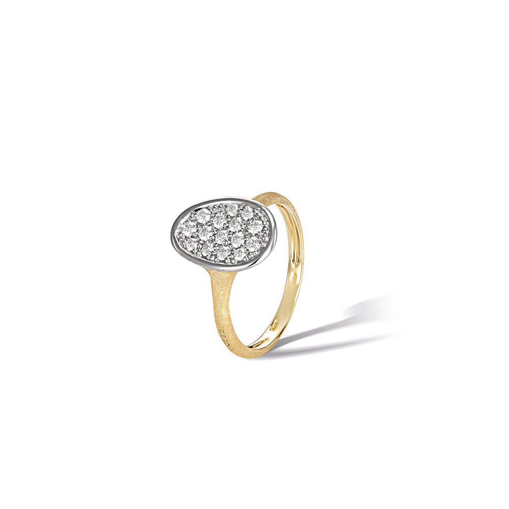 Marco Bicego Lunaria 18ct Yellow Gold Diamond Small North South Ring image number 0