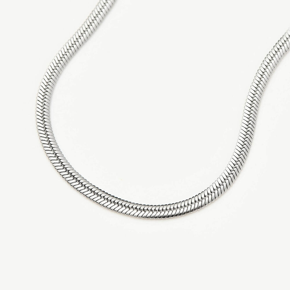 Missoma Platinum Plated Steel Thin Snake Chain Bracelet