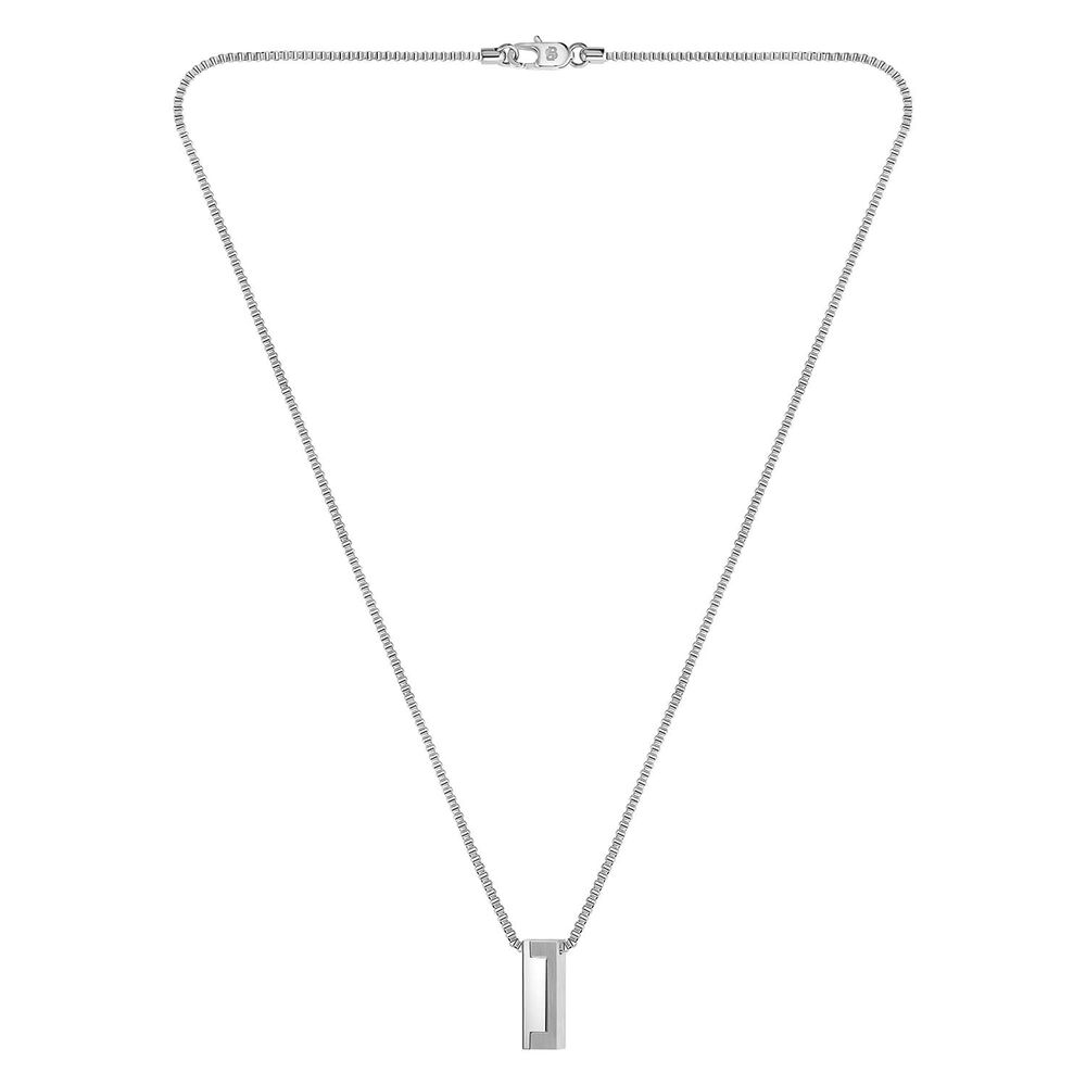 BOSS Candor Brushed & Polished Steel Necklace image number 3
