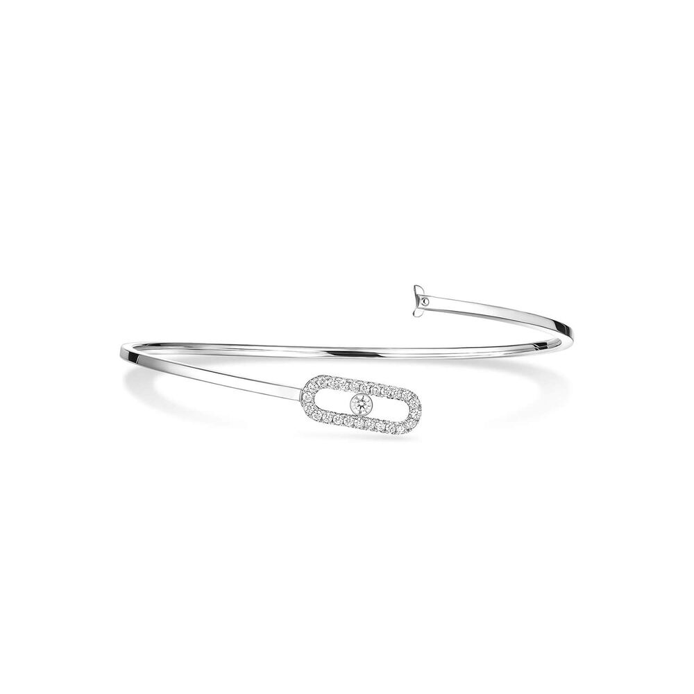 Messika Move Uno Pave Flex 0.18ct White Gold Bangle image number 4
