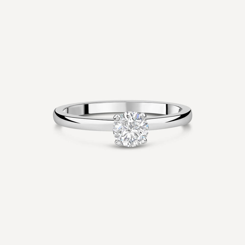 Northern Star 0.56ct Diamond Solitaire & Hidden Halo Platinum Ring image number 2