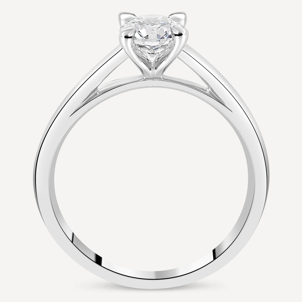 Platinum 0.60ct Round Diamond Four Claw Solitaire Ring image number 2