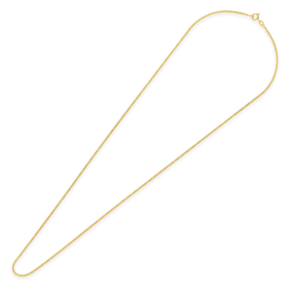 9ct Yellow Gold 2.1mm Width 20' Flat Curb Chain image number 3