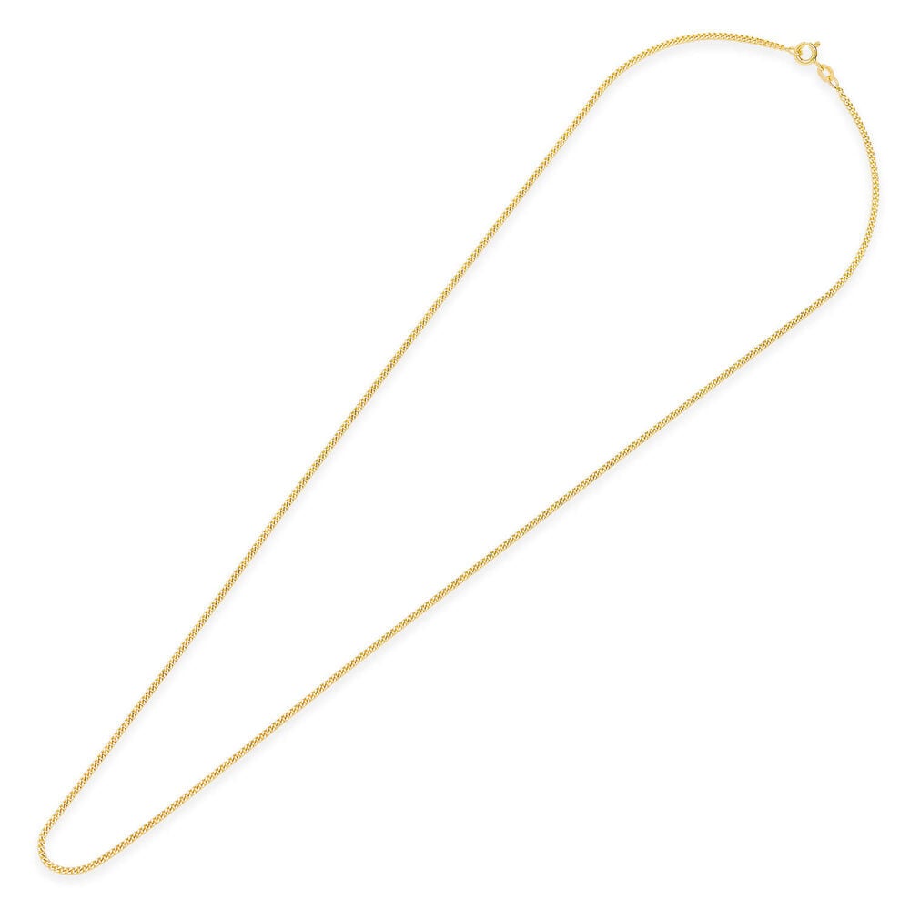 9ct Yellow Gold 2.1mm Width 20' Flat Curb Chain image number 3