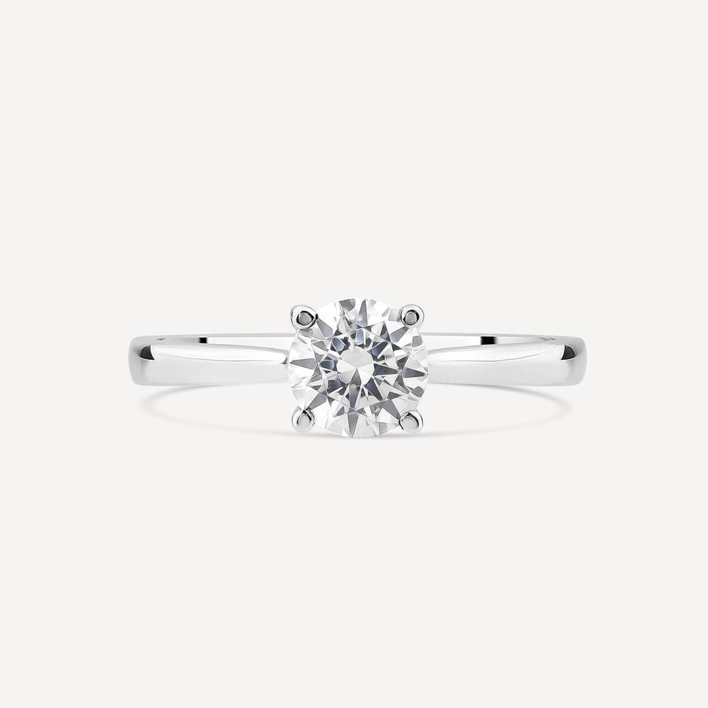 Platinum 1.00ct Round Brilliant Diamond Four Claw Solitaire Ring