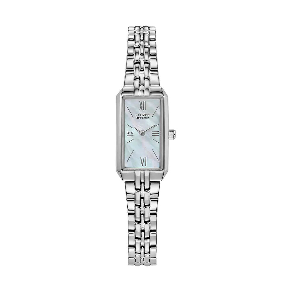 Citizen Silhouette 26mm Rectangular Mother of Pearl Dial Steel Bracelet Watch image number 0