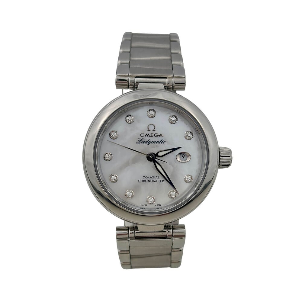 Pre-Owned OMEGA De Ville Ladymatic 34mm MOP Dial Steel Bracelet Watch image number 0
