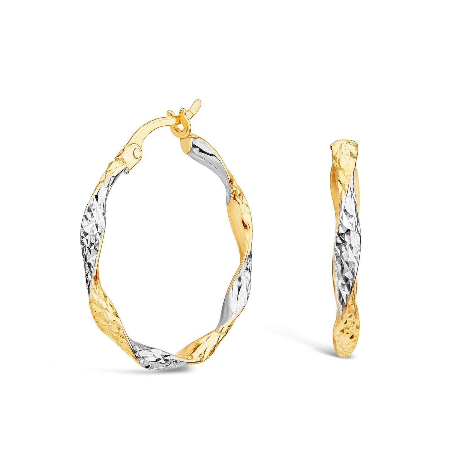 Diamond twist hoop earrings shop