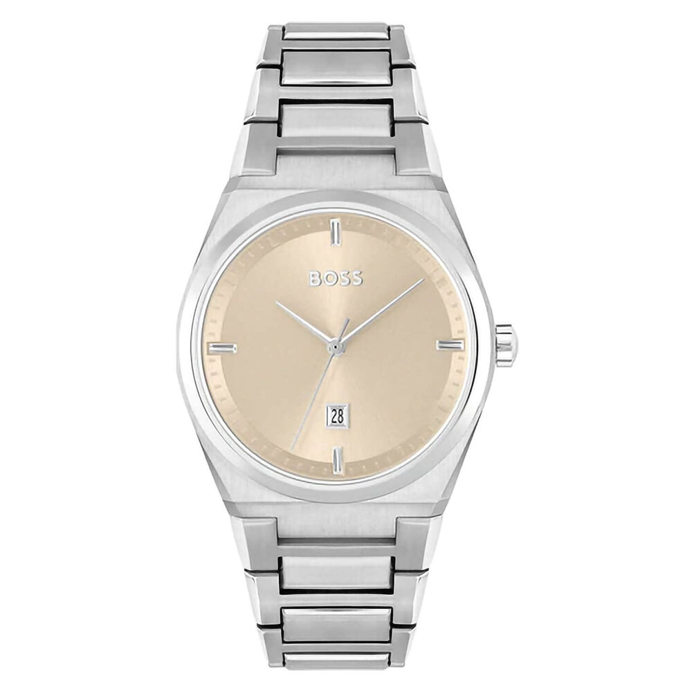 BOSS Steer 36mm Pink Dial Steel Case Watch image number 0
