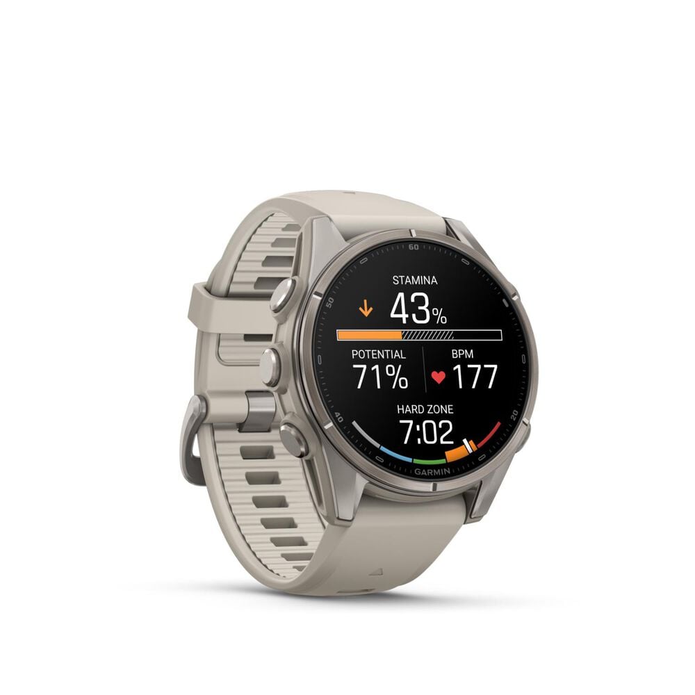 Garmin fenix 9 43mm Titanium Fog Grey Silicone Strap Watch