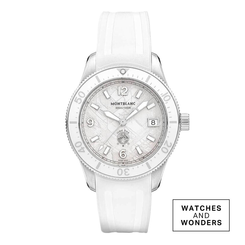 Montblanc Iced Sea Automatic Date 0 Oxygen 41mm White Dial Rubber Strap Watch image number 0