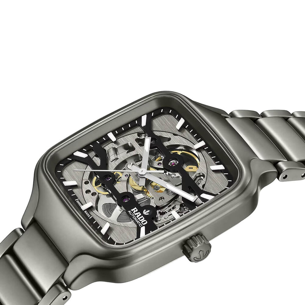 Rado True Square Automatic Skeleton 38mm Dial Plasma Black High-Tech Ceramic Bracelet Watch image number 1
