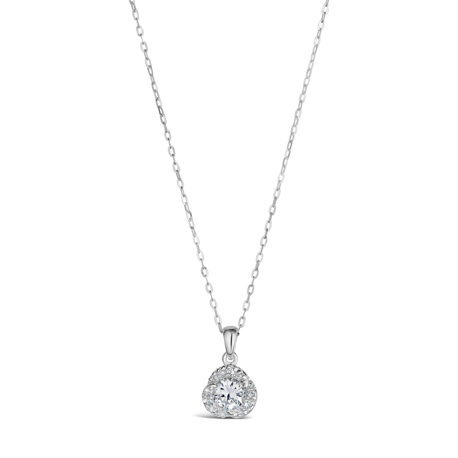 Sterling Silver Cubic Zirconia Pav Knot Pendant