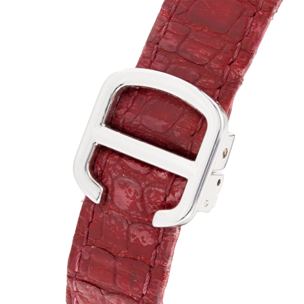 Pre-Owned Cartier Cle De Cartier 31mm Silver Dial Leather Strap Watch image number 2