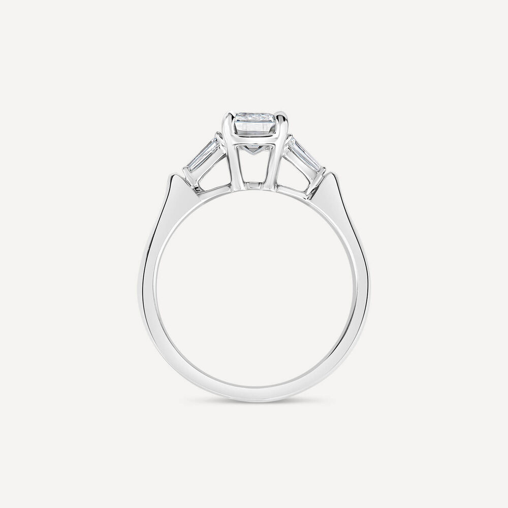 Born Platinum 1.38ct Lab Grown Emerald Baguette Ring image number 3