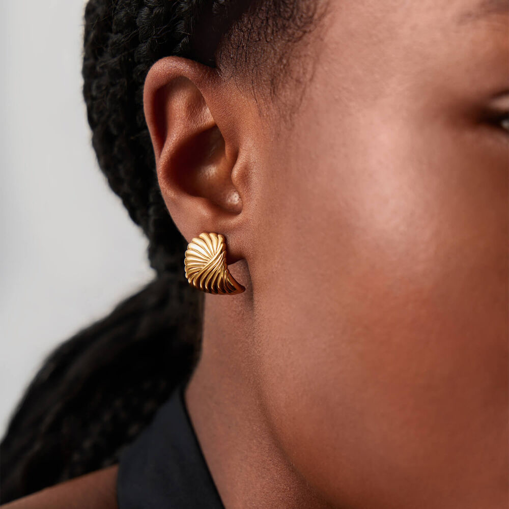 Missoma 18ct Gold Plated Brass Ripple Stud Earrings