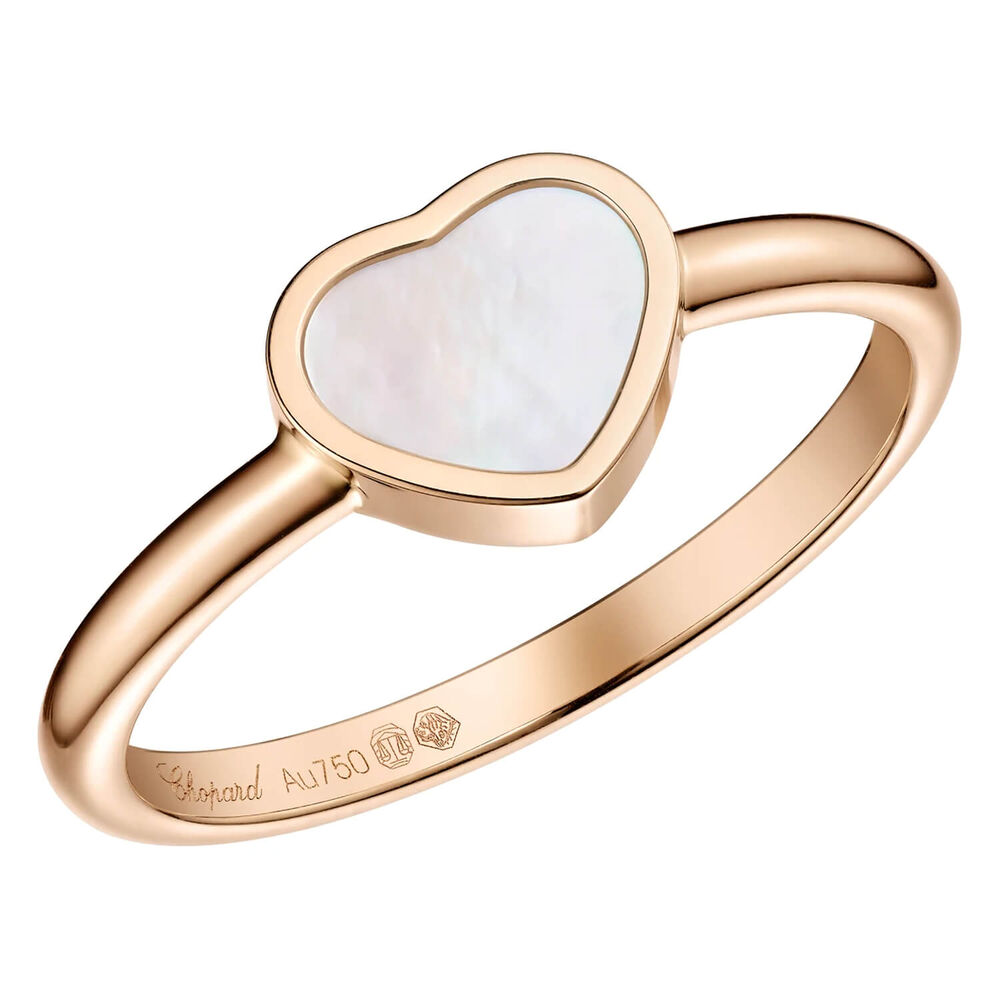 Chopard My Happy Hearts Mother of Pearl 18ct Rose Gold Ring (UK Size L)