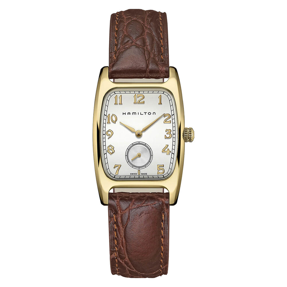 Hamilton American Classic Boulton  Quartz 27mm x 31,6mm White Dial Brown Leather Strap Watch