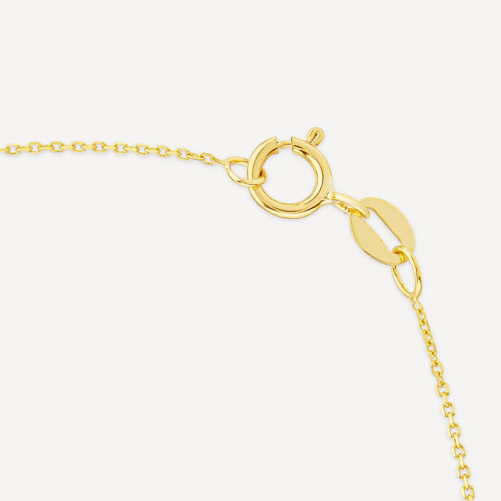 9ct Yellow Gold Cubic Zirconia Open Leaf Design Pendant image number 4