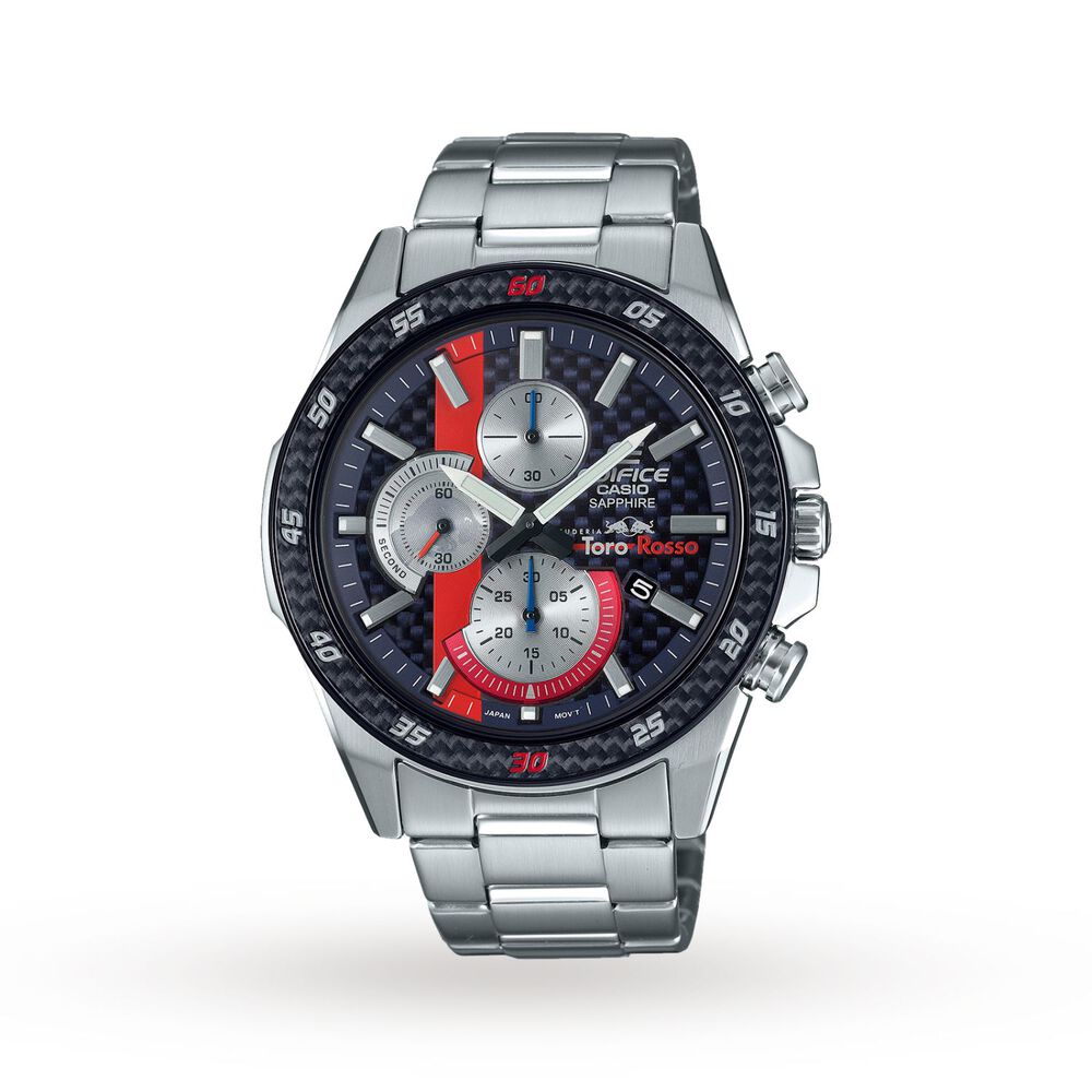 Casio Edifice Limited Edition Toro Rosso Blue Dial Chrono Bracelet Watch image number 0