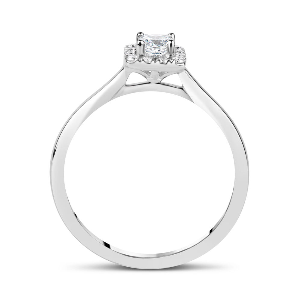 9ct White Gold 0.25ct Diamond Princess Cut Halo Ring image number 2