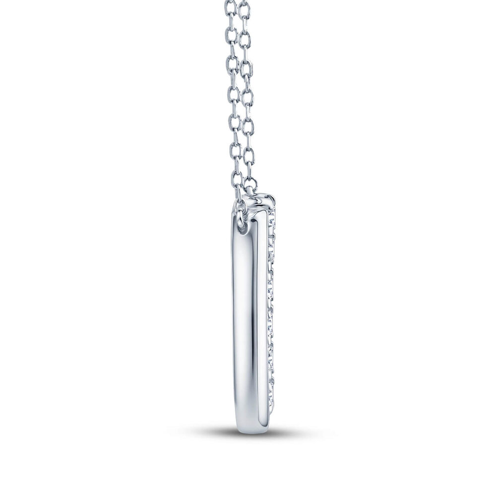 Born Axis Sterling Silver 0.30ct Lab Grown Diamond Two Bar Necklet