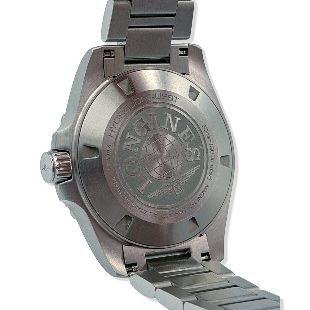 Pre-Owned Longines HydroConquest 41mm Sunray Green Dial & Ceramic Bezel Steel Bracelet Watch image number 3