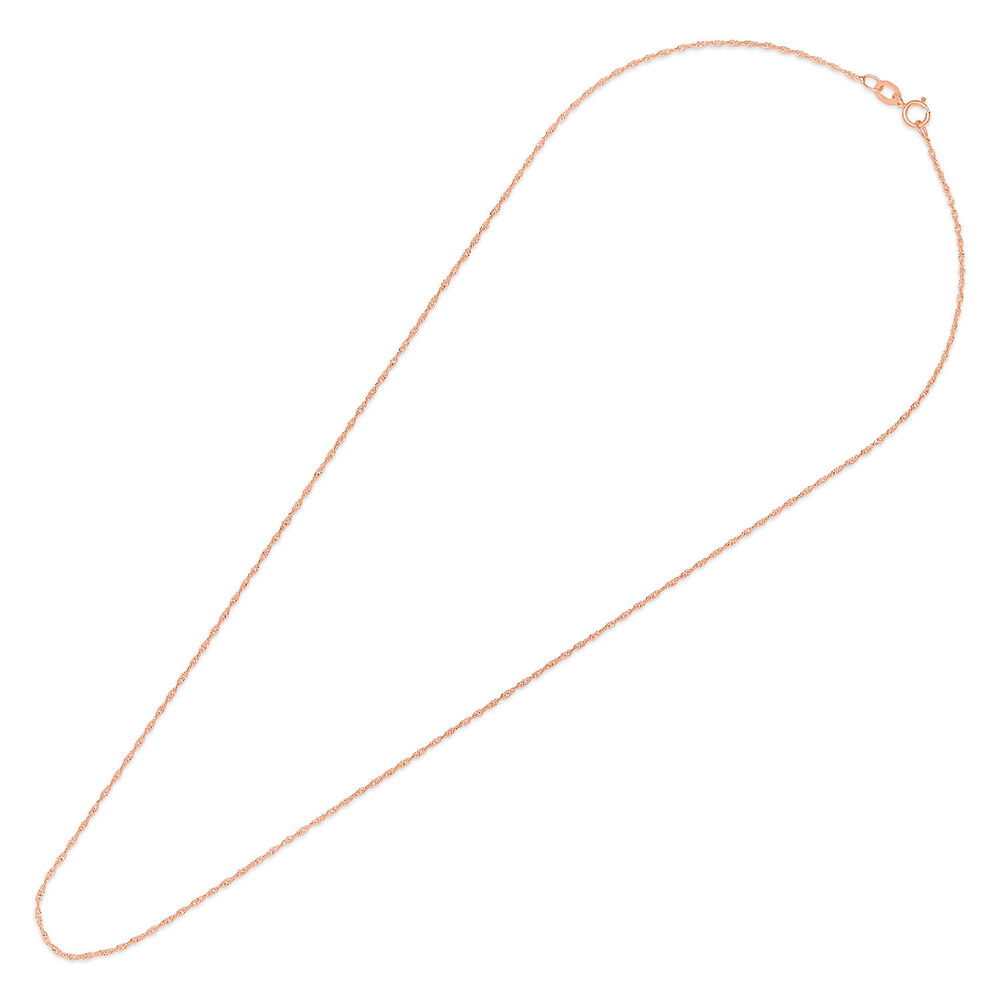 9ct Rose Gold 18' Sing Chain Necklace image number 2