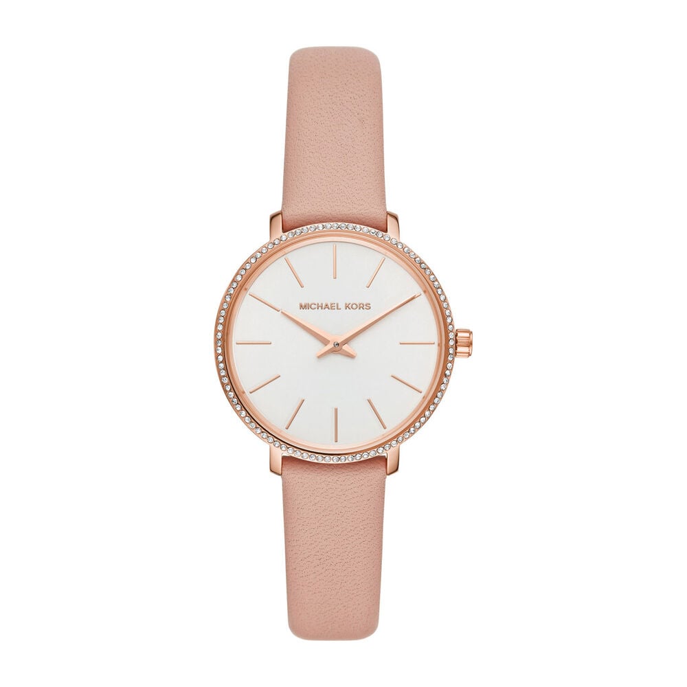 Michael Kors Pyper Pink Leather 32mm Ladies Watch image number 0