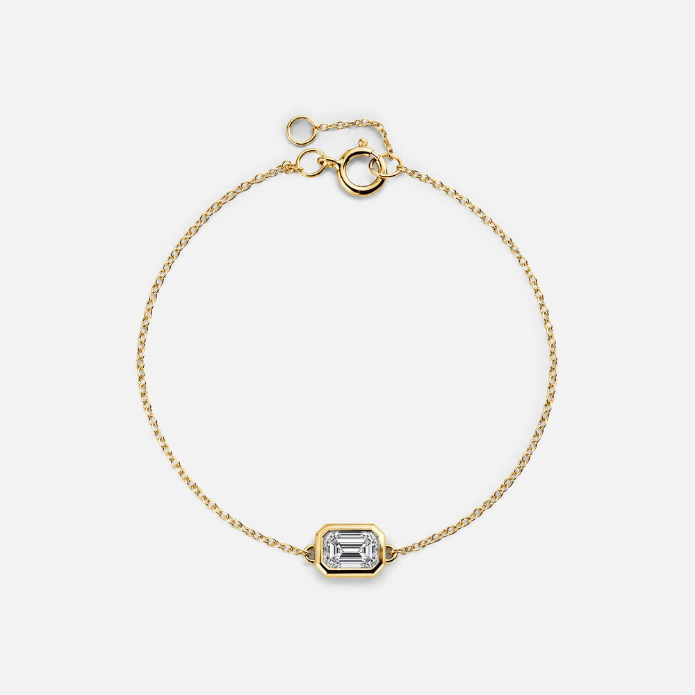 Born Contour 9ct Yellow Gold 0.30ct Emerald Lab Grown Diamond Bracelet