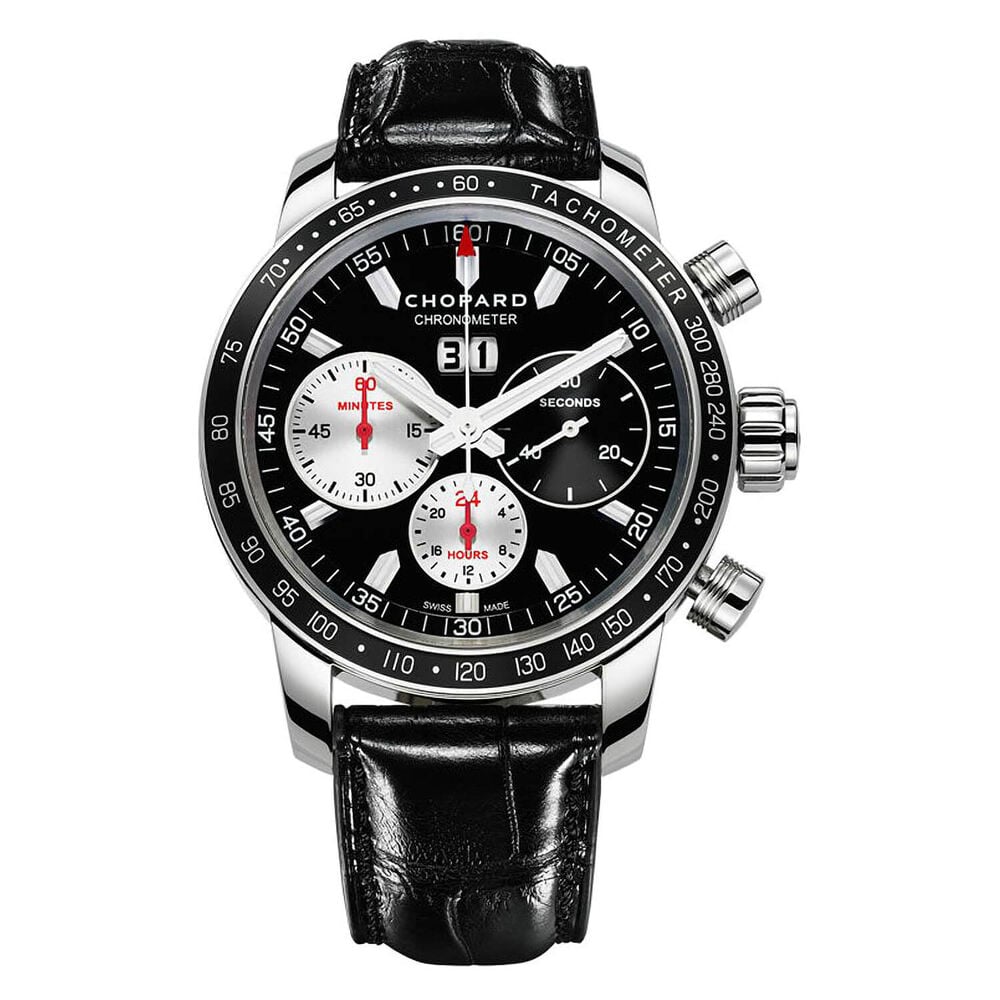 Pre-Owned Jacky Ickx Edition V Chronograph Limited Edition 42.5mm Black Dial Leather Strap Watch image number 0