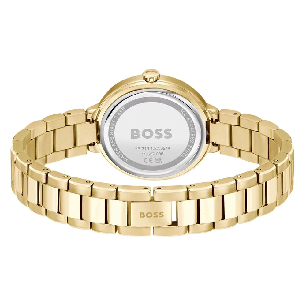 BOSS Sena 34mm White Dial Yellow Gold Steel Bracelet Watch image number 2