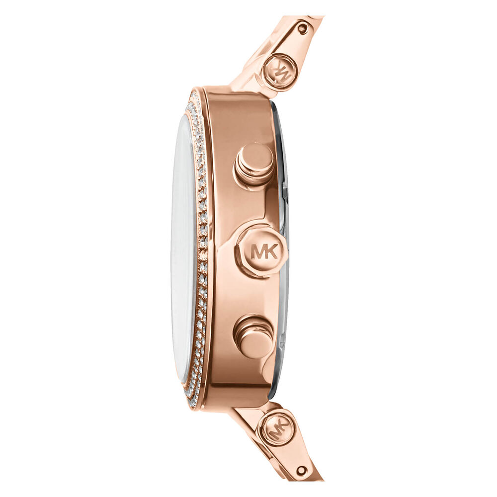Michael Kors Parker Rose Chronograph Cubic Zirconia Rose Pink Bracelet