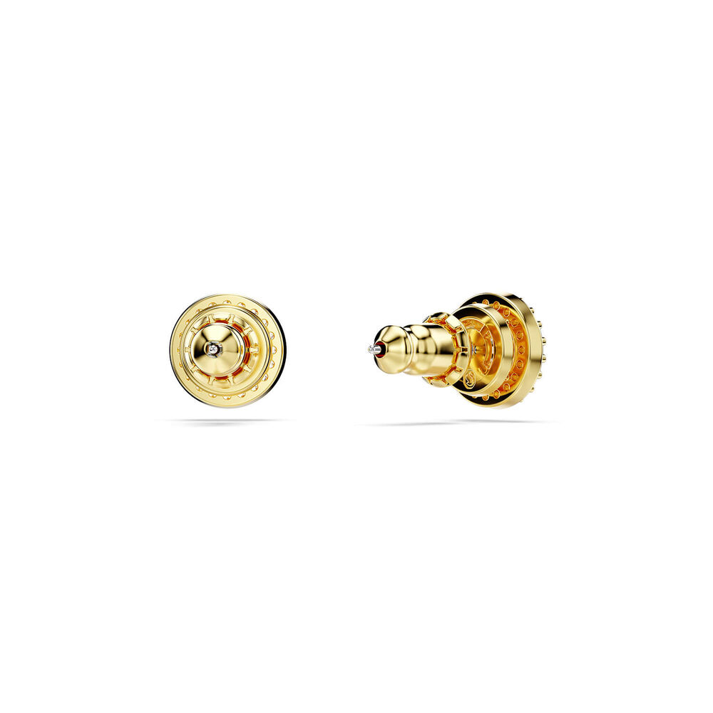 Swarovski Una Angelic Round Cubic Zirconia 18ct Yellow Gold Finished Stud Earrings