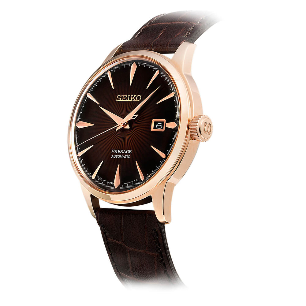 Seiko Presage Cocktail Collection Bronze Dial Brown Leather watch image number 2