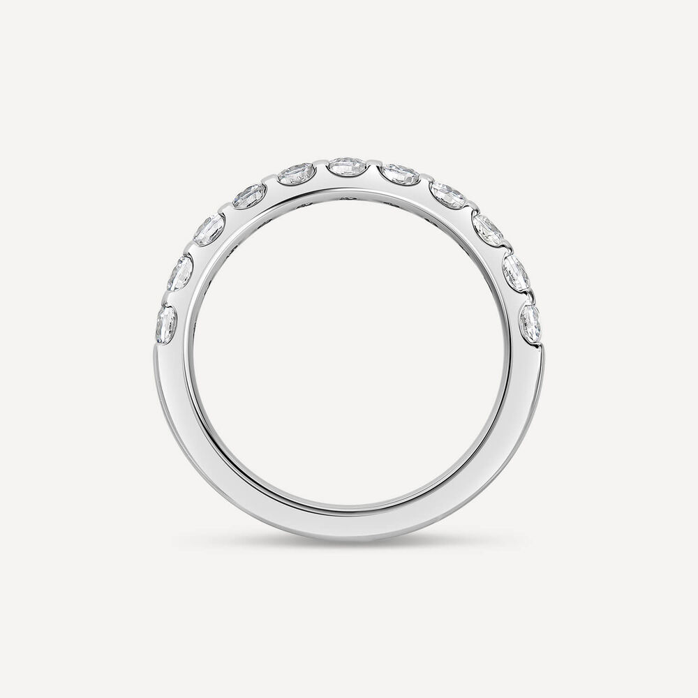 Platinum 3mm 0.75ct Round Diamond Split Claw Wedding Ring image number 3