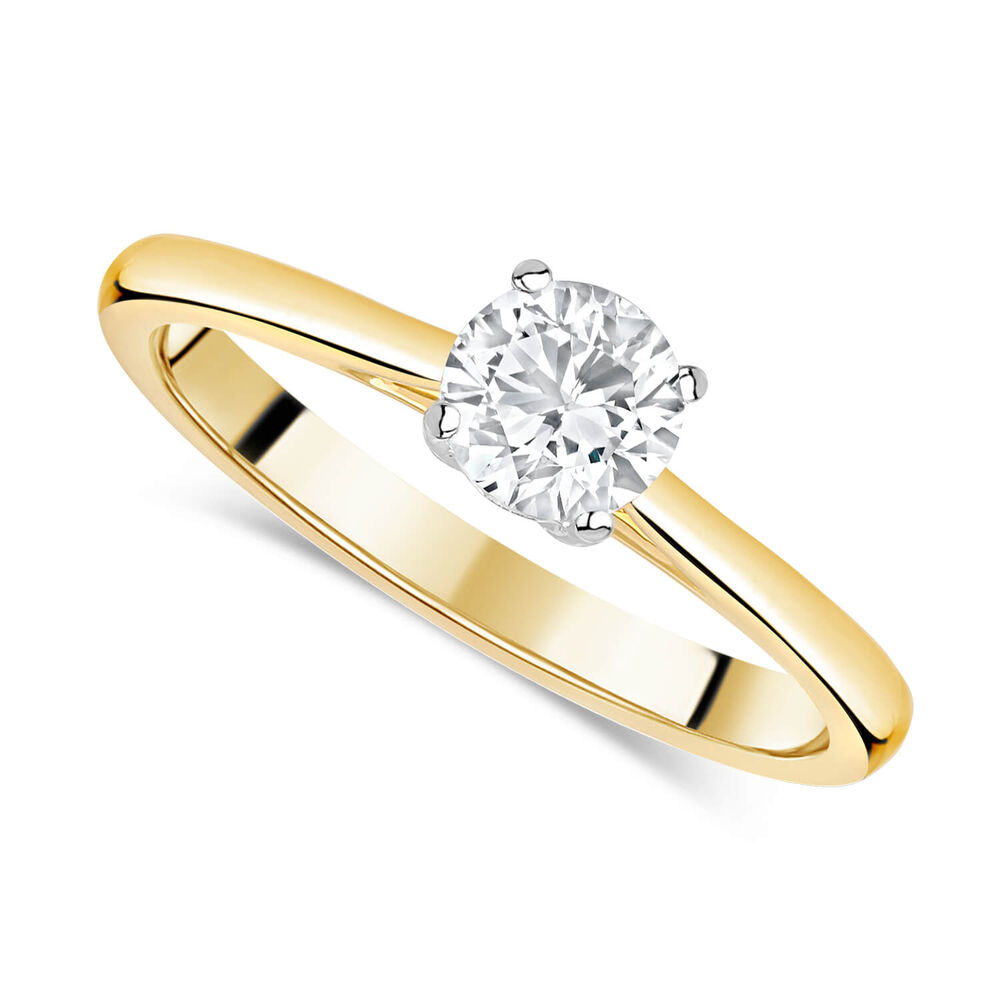 18ct Yellow Gold 0.50ct Round Diamond Tulip Setting Ring